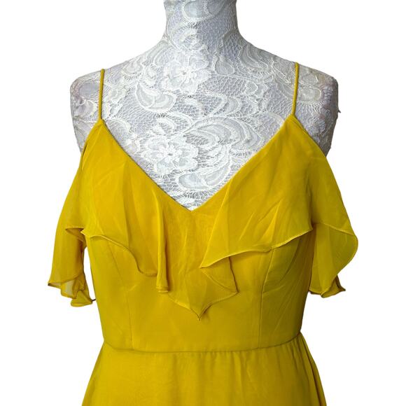 Dessy Collection Mila Luxe Chiffon Formal Marigold Style 3020 Women 6 Reg. NWT - Picture 5 of 12